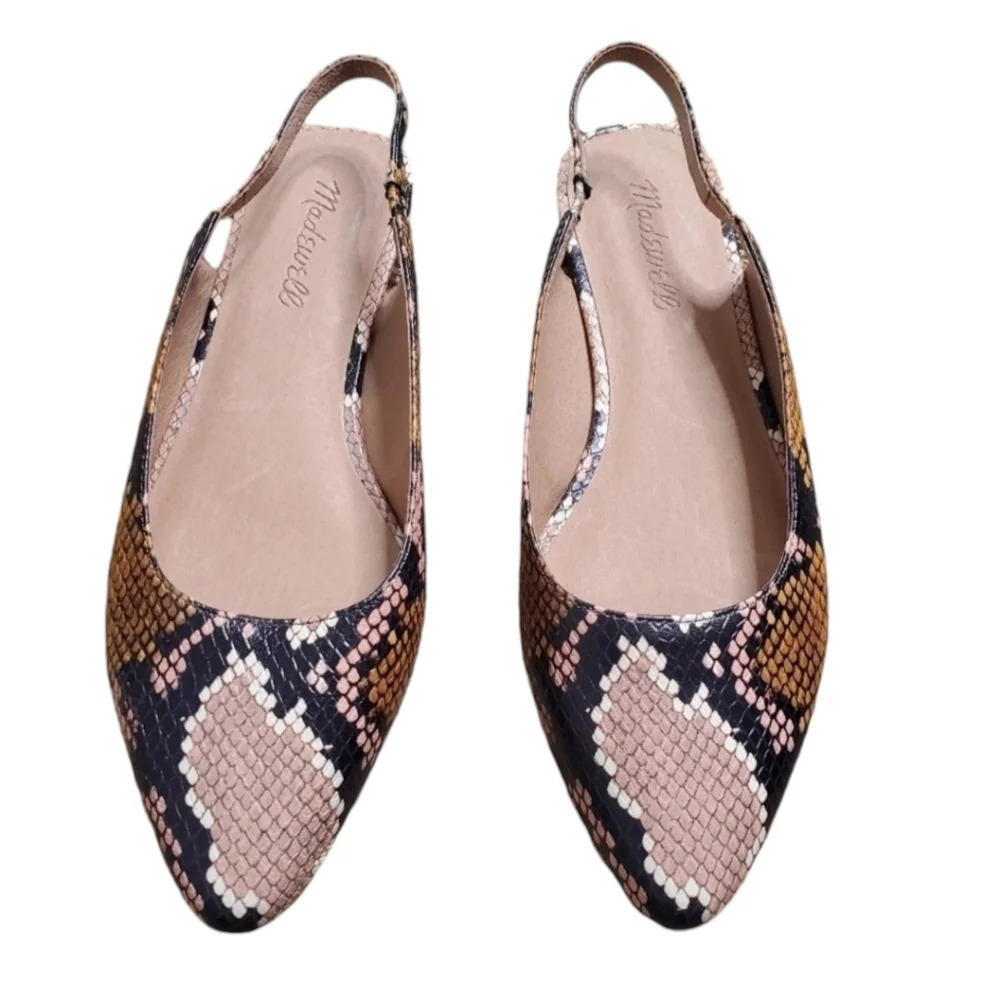 Madewell Margo‎ Slingback Snake Embossed Mule Size: 7